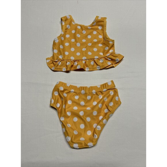 Younger Tree Size 2T-3T Yellow White Polka Dot 2 Piece Swimsuit - NWT - Picture 8 of 11
